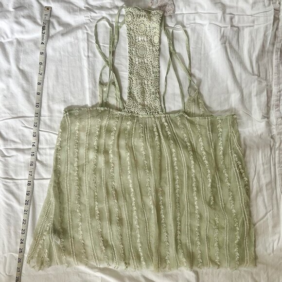 Brand New Free People Green Tank with Lace Back detailing - Picture 4 of 6